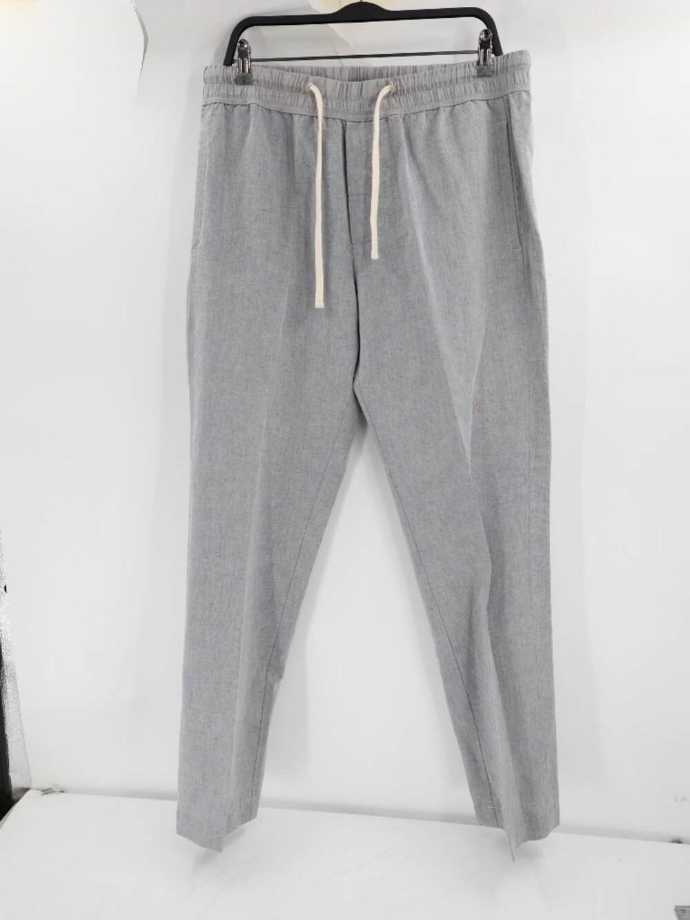 James Perse Pants Mens 4 Linen Cotton Straight Leg Jogger waist Drawstring Gray